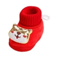 thumbnail image 5 of Dakaela Baby Booties Newborn Boys Girls Non Slip Fleece Boots Slipper Socks Infant First Walker Winter Crib Shoes Red Size 3.5, 5 of 6