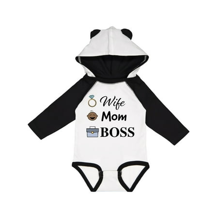 

Inktastic Wife Mom Boss-Suitcase Baby And Ring Gift Baby Boy or Baby Girl Long Sleeve Bodysuit