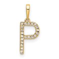 thumbnail image 1 of Diamond2Deal 14K Pendentif Initiale Lettre P en Or Jaune pour Femmes (L -0.63 Pouce), 1 of 4