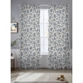 thumbnail image 3 of Light Blue Floral Semi Sheer Curtains 96 Inch Length 2 Panels Set, Rustic Vintage Flowers Botanical Spring Sheer Kitchen Curtain Privacy Voile Window Curtain for Living Room Bedroom Rod Pocket Drapes, 3 of 7