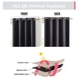 thumbnail image 4 of THD Cambridge Black Curtains 84 Inch Long - Black Curtains for Bedroom, Sleep Well Thermal Insulated Light Blocking Winter Window Curtain Grommet Panels, Set of 2 (52 W x 84 L, Black), 4 of 9