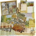 thumbnail image 1 of Vintage Scrapbook Accessory Set, Retro-aesthetic Diary Kit with A6 Grid Notebook, Vintage Journaling Scrapbook Diary Accessories Sticker Washi Tape fo, 1 of 5