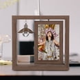 thumbnail image 3 of Double Sided Rotating Wood Picture Frame Rotating Wood Photo Frame Home Decor with Lamp, 3 of 8