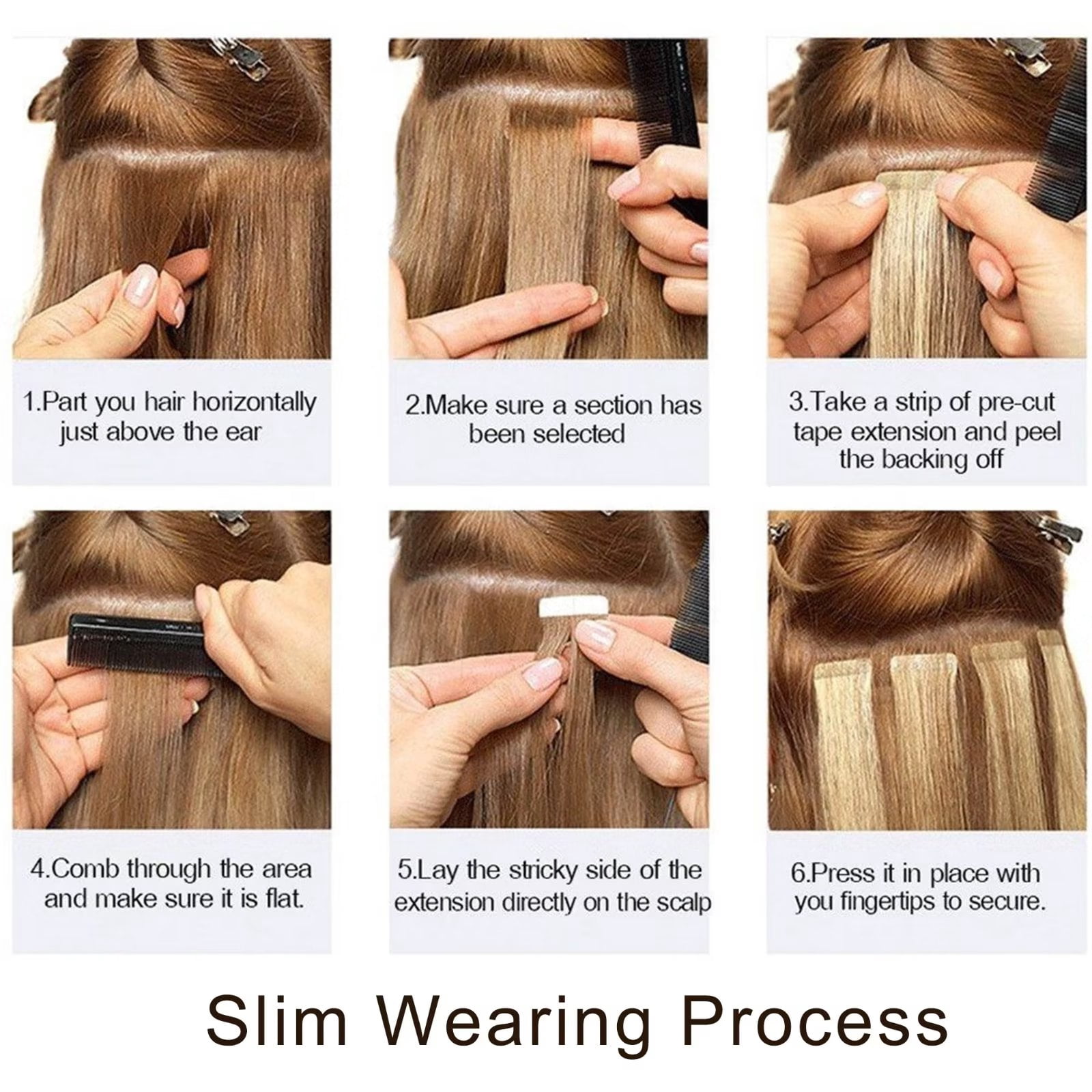 Remy Human Hair Extensions 24 Inch Tape Weft 50g Piece Full Shine 24 Inch Tape In Hair Extensions - Double Sided  main image 3