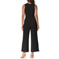 thumbnail image 3 of INSPIRAR CHIC Mono de Mujer Vestido Casual Sin Mangas Cuello Redondo Pantalones Anchos XS Negro, 3 of 5