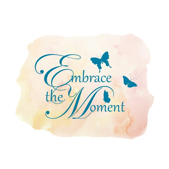 QUOTES - Multicolored Lettering Art Inspirational Quotes Vinyl Wall Decoration Sticker Embrace The Moment Removable Home Living Room Wall Decal 20" x 16"