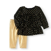 Newborn Baby Girl Chiffon Tunic and Legging Outfit Set