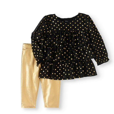 Newborn Baby Girl Chiffon Tunic and Legging Outfit Set