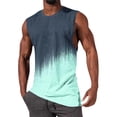thumbnail image 5 of cocolona Mens Loose Tank Tops Summer Sleeveless Crew Neck Gym Workout Muscle T-shirts Vacation Beach Gradient Print Tees, 5 of 5