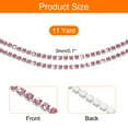 thumbnail image 2 of Uxcell 11 Yardas de Cadena de Strass de Cristal Cerrada, Tiras de Diamante de Strass de Cristal, Strass Rosa Rojo con Base Plateada, 2 of 6