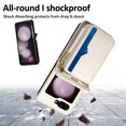 thumbnail image 5 of Allytechgroup Zipper Wallet Phone Case for Samsung Galaxy Z Flip 5, with Stylish Crossbody Strap Cards Slots RFID Blocking Shockproof Protective Luxury Case for Girls Women, White, 5 of 8