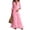 Pink, variant on HVOBTTY Womens Maxi Dress Deep V Neck Ruffle 3/4 Sleeve red Solid Color Long Romantic