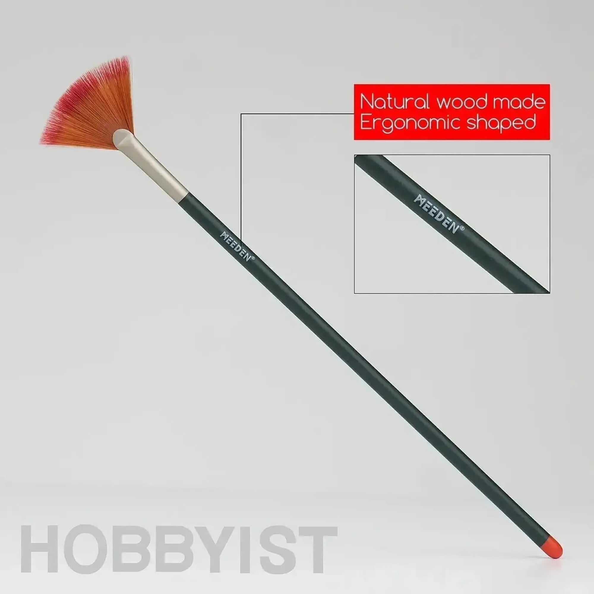 MEEDEN: Acrylic Paint Brushes Set - 10 Piece Variety - Flat, Fan, Angle & Detail Professional Brushes, Nylon Bristles, Natural Wood, Ergonomic Shaped