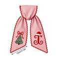 thumbnail image 7 of Christmas Wreath Sash Bow Red White Striped Fabric with Embroidery Letter for Front Door Decor, 7 of 7