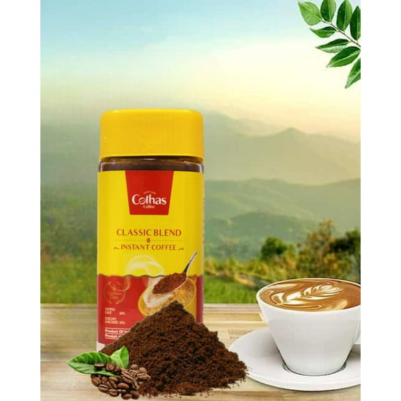 Cothas Traditional Classical Blend Instant Coffee Powder - Pack of 3 , Each Bottle 100g = 3lbs [ Coffee 60% & Chicory 40% ]