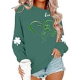 thumbnail image 6 of Mifsaly Womens St Patricks Day Sweatshirt Shamrock Graphic Long Sleeve Shirts Crewneck Heart Print Loose Dressy Casual Blouse Irish Festival Green Outfits L, 6 of 7