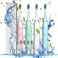 thumbnail image 2 of Komiseup Electric Toothbrush with 6 Brush Heads, 5 Cleaning Modes, Portable Fast Rechargeable Power Waterproofs Electric Toothbrush for Women Men Travel, 2 of 7