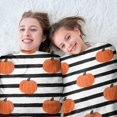 thumbnail image 5 of Fall Pumpkins Pattern Round Blanket,Comfortable Soft Flannel Throw Blanket,All Season,Warm Lightweight Blankets for Sofa Bed Couch Living Room Chair 60"x60", 5 of 5