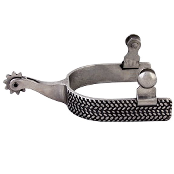 Hilason Stainless Steel Rowel Button W/ Engraved Band Horse Riding Spurs