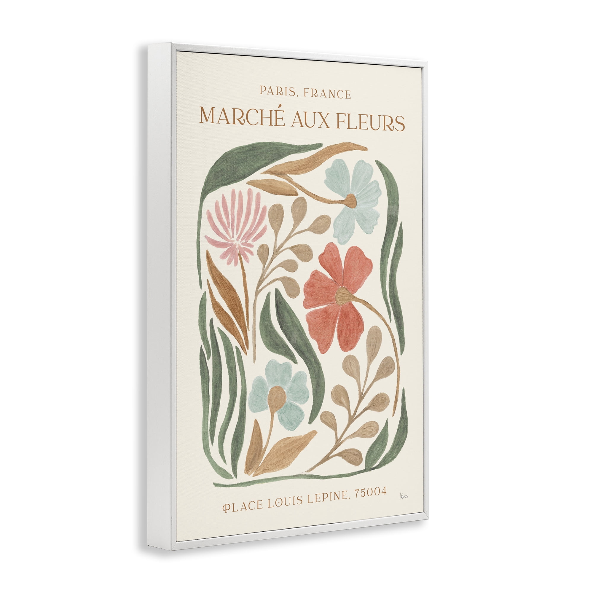 Stupell Industries French Floral Painting Botanical & Floral Painting White Framed Art Print Wall Art, 16 x 24
