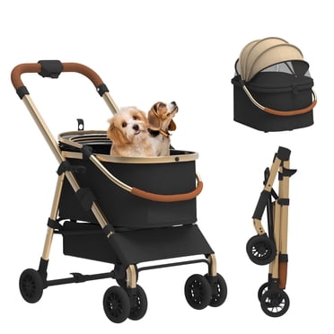 MAMIZO 3-in-1 Pet Stroller For Medium Dogs & Cats Up To 55lbs - Detachable Carrier & One-Click Folding