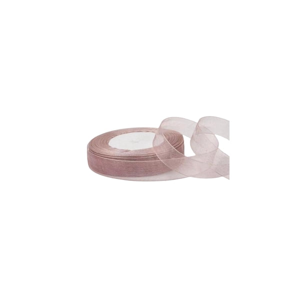 Cinta transparente rosa de 20 mm, cinta de organza de oro rosa de 45 m, cintas de tela de gasa, cinta de organza transparente brillante para envolver regalos, decoraciones para ceremonias de bodas y