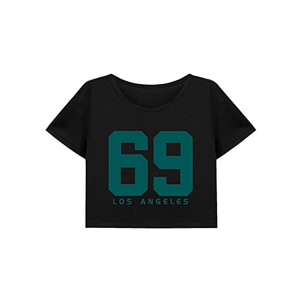 Camiseta corta con cuello redondo para mujer, moda femenina, para caminar durante las vacaciones S
