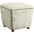thumbnail image 1 of Bowery Hill Pouf Rembourré en Blanc Cassé et Gris, 1 of 2