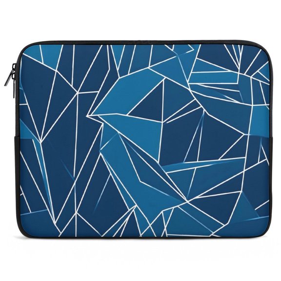 12inch No Hand Draw Laptop Bag With Large Capacity Zipper Design Doesn'T Portable Ultra-Thin Light Weight DarkGray Geometric Patterns_2