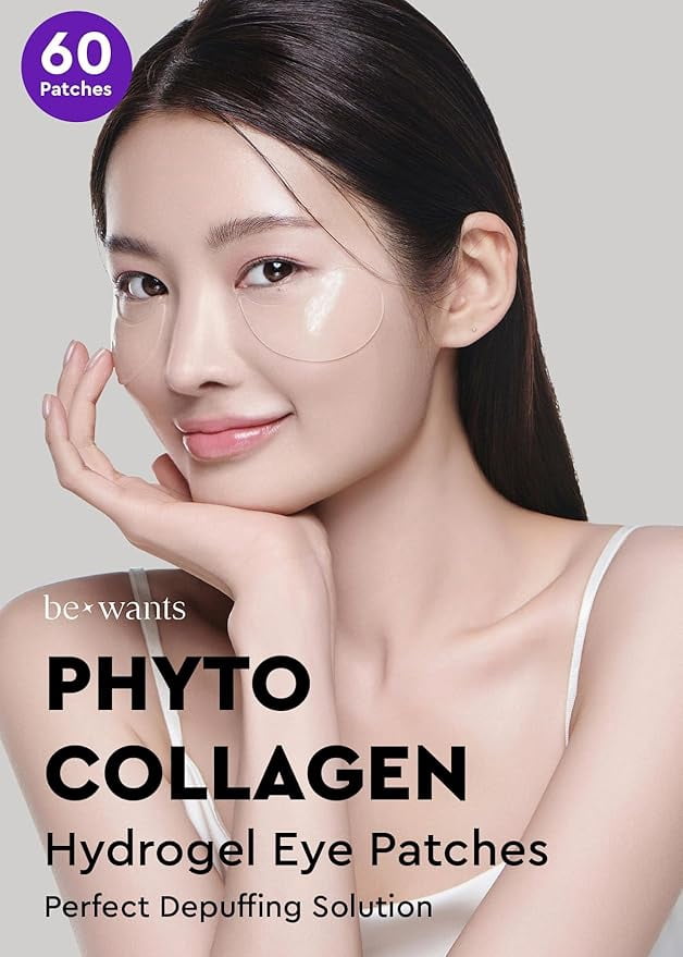 Bewants Phyto Collacen Eye Patches for Dark Circles, Korean Under Eye Mask for Puffy Eyes – Vegan Collagen with 71.9% Bamboo Water, 60 Patches, 2.82 oz.
