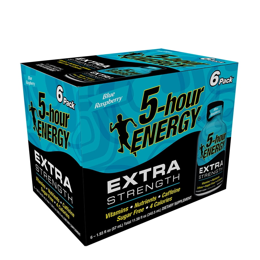 5Hour Energy Low Calorie Extra Strength Energy Shot, Blue Raspberry, 6