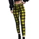 thumbnail image 2 of Leggings a cuadros para mujer, pantalones ajustados informales de cintura alta, pantalones pitillo estampados a cuadros elásticos para mujer, 2 of 3