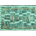 thumbnail image 1 of Ahgly Company Machine Washable Indoor Rectangle Southwestern Turquoise Blue Country Area Rugs, 3' x 5', 1 of 4