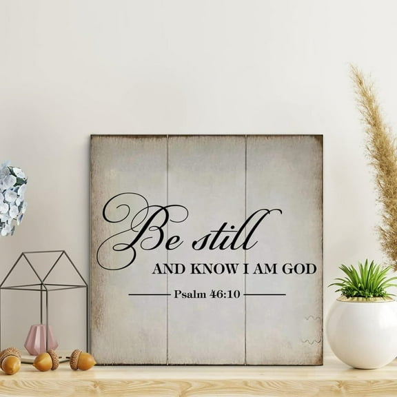 Wooden Pallet Sign Be Still And Know I Am God Psalm 46-10 Wood Signs Farmhouse Wooden Signs Family Wall Art Decor Wall Hanger For Living Room Bedroom Office 8x8 Inch