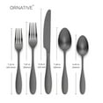 thumbnail image 2 of Ornative Flatware  Amadea 18/0 Stainless Steel 20 Pieces Flatware Set - 10.63" H x 6.69" W x 2.76" D Matte-Black, 2 of 5