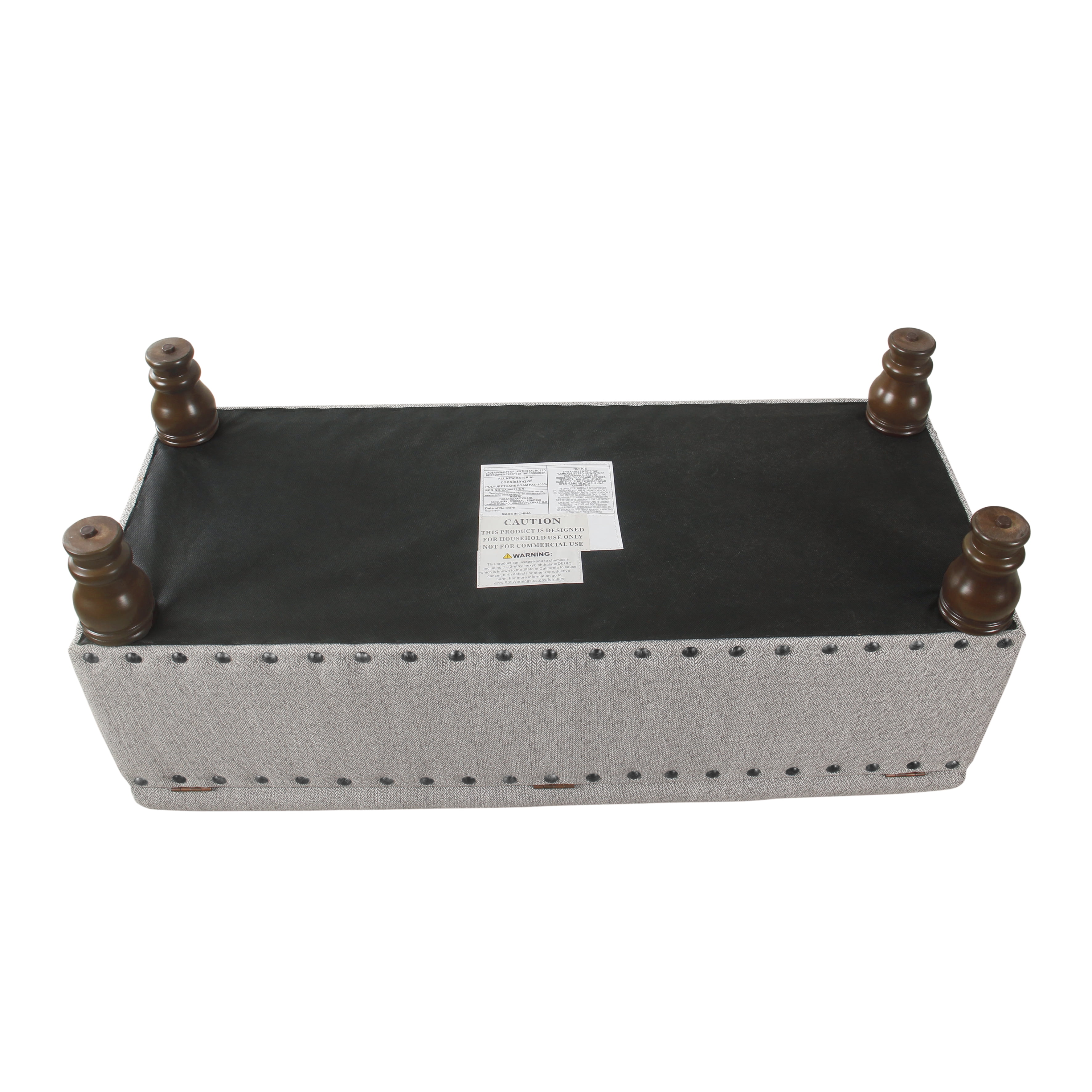 HomePop Upholstered Storage Bench, Brown