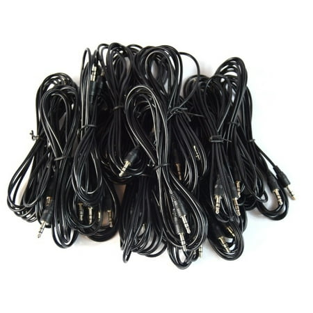 25 Pack 6' 3.5mm Auxiliary Cord Male Car Aux Stereo Audio Cable PC iPod
