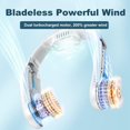 thumbnail image 3 of CNV Portable Bladeless Neck Fan with Cooling Chip, Wearable Air Conditioner Fan Quiet Hands-Free Personal Fan 4000mAh Rechargeable Small Cooling Fan, Fast Cool Down 50℉-60℉, 3 of 4