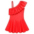 thumbnail image 6 of LNMQLPDBS Girls Swimsuit Summer Cute Ruffle Trim Sleeveless One Piece Swimsuit with Cut-Out Sides One Shoulder Hawaiian Bikini for Kids Trendy Beach Bathing Suits, 6 of 9