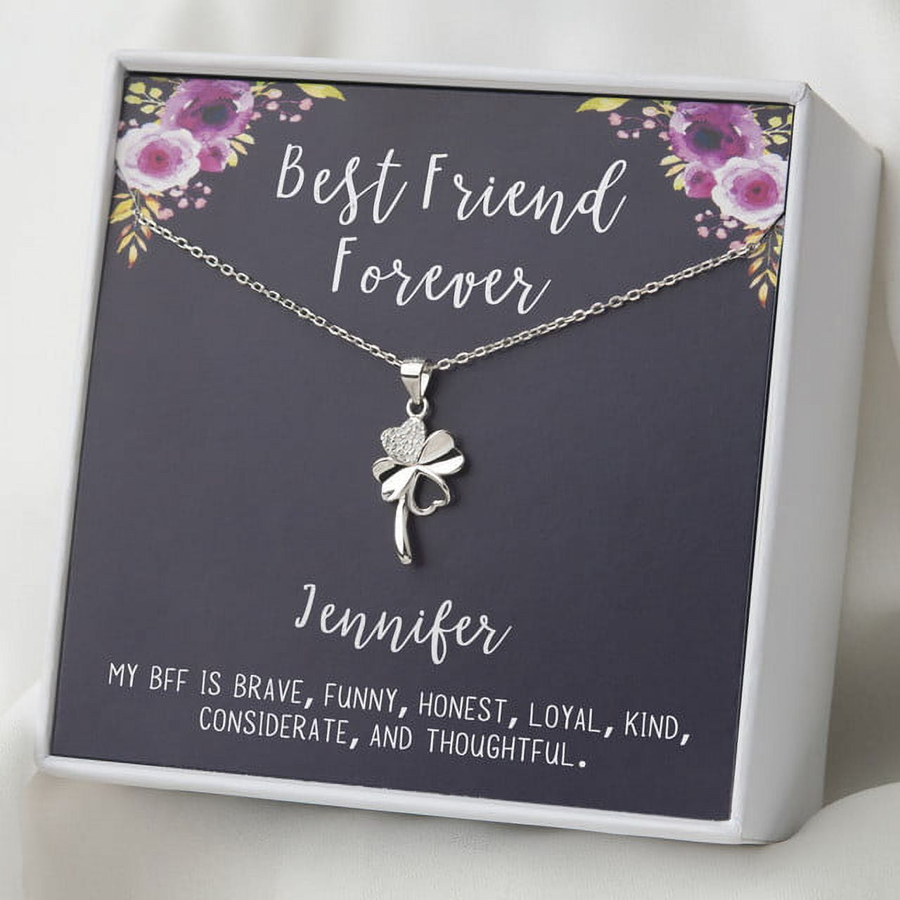 Personalized Best Friend Gifts - Gifts for BFF - Best Friend Necklace - Custom Gifts for Friends - Friendship Necklace - Sterling Silver Clover necklace