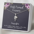 thumbnail image 2 of Personalized Best Friend Gifts - Gifts for BFF - Best Friend Necklace - Custom Gifts for Friends - Friendship Necklace - Sterling Silver Clover necklace, 2 of 8