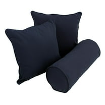 Blazing Needles Double-corded Solid Twill Throw Pillows with Inserts (Set of 3) Navy