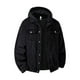 thumbnail image 2 of RKSTN Men's Detachable Hoodie Denim Jackets Oversized Drawstring Button Down Cardigan Jeans Coats Tops Mens Casual Solid Comfy Slim Fits Streetwear Long Sleeve Button Denim Hooded Jacket, 2 of 7