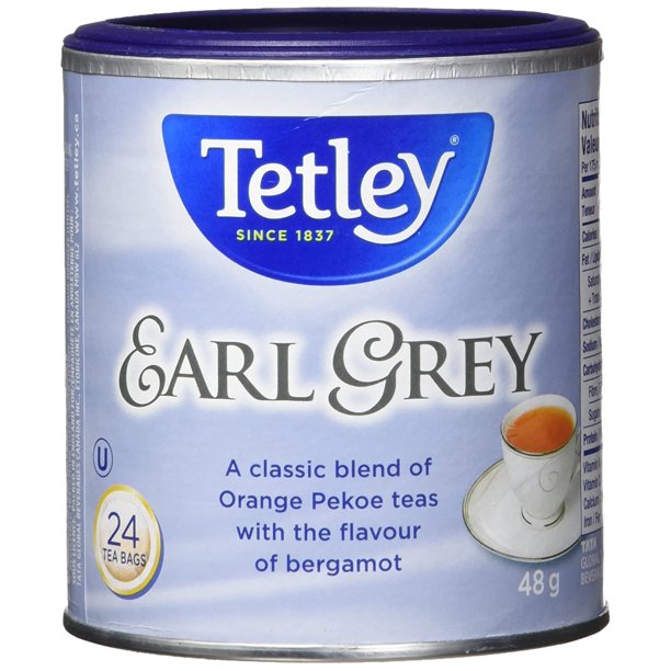 Tetley Earl Grey Tea 24 tea bags 48g/1.69oz Imported from Canada