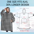 thumbnail image 4 of Oversized Wearable Blanket Hoodie,Black White Diamond Checkered Pattern Sherpa Blanket Hoodie with Super Pockets,Super Warm Fuzzy Pullover for Women & Men, 4 of 6