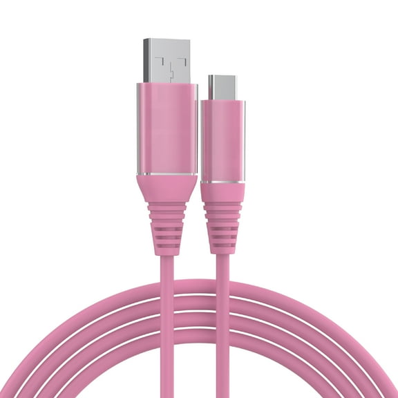 Open Box onn 6ft USB-C to USB-A Charging Cable, USB-IF Certified, Pink - Compatible with iPhone 16 Series, iPhone 15 Series, Samsung Galaxy, Note, Pixel Devices iPad Pro, & More