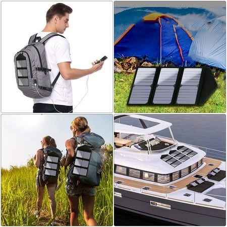 

30W 20V Solar Folding Bag Outdoor Portable Dual USB Regulated Charging Solar Panel with 10 in 1 Laptop Adapter