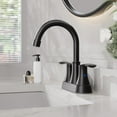 thumbnail image 5 of Matte Black Bathroom Sink Faucet 2 Handle 4 Inch Centerset Vanity Mixer Faucet, 5 of 16