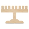 thumbnail image 1 of Wooden Menorah Cutout 7-3/16-inch x 12-inch, Modern Shape, Pack of 50 Unfinished Wood Cutouts for Hanukkah Decorations and Crafts, by Woodpeckers, 1 of 5