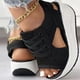thumbnail image 3 of Women Lace-up Muffin Sandals Contrast Paneled Cutout Heeled Sandals Flip Flops For Daily Wear Summer Dressy Party, 3 of 4